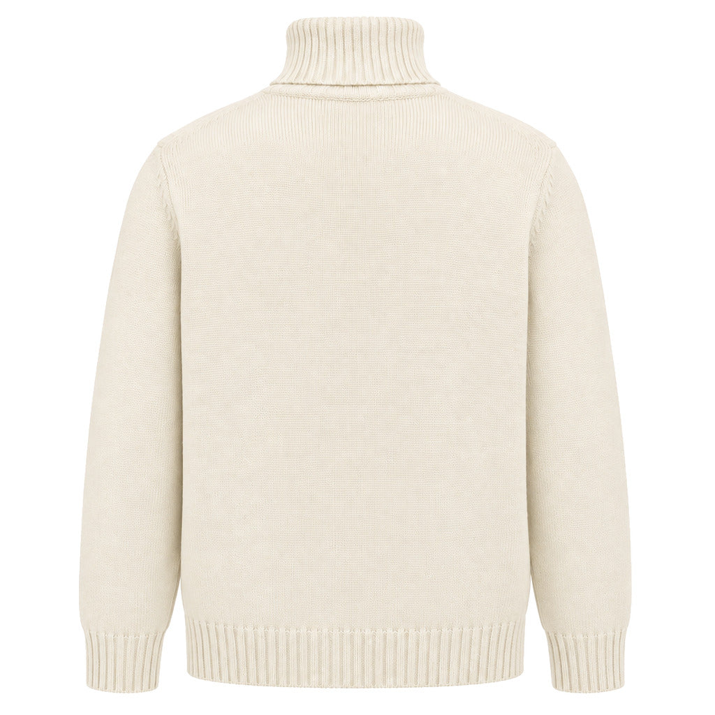 Alpha Studio – white wool turtleneck sweater – back packshot