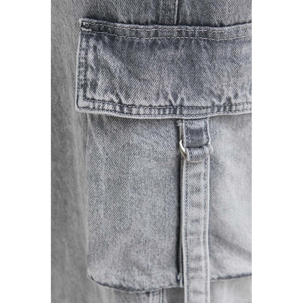 Patrizia Pepe Oversized Cargo Jeans in Grey