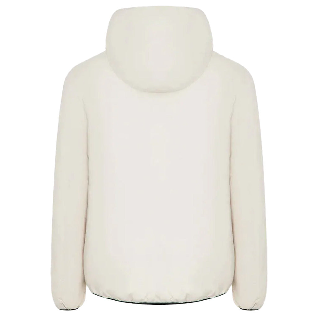 Suns – Flaminio white hooded reversible jacket – plain back view with hood