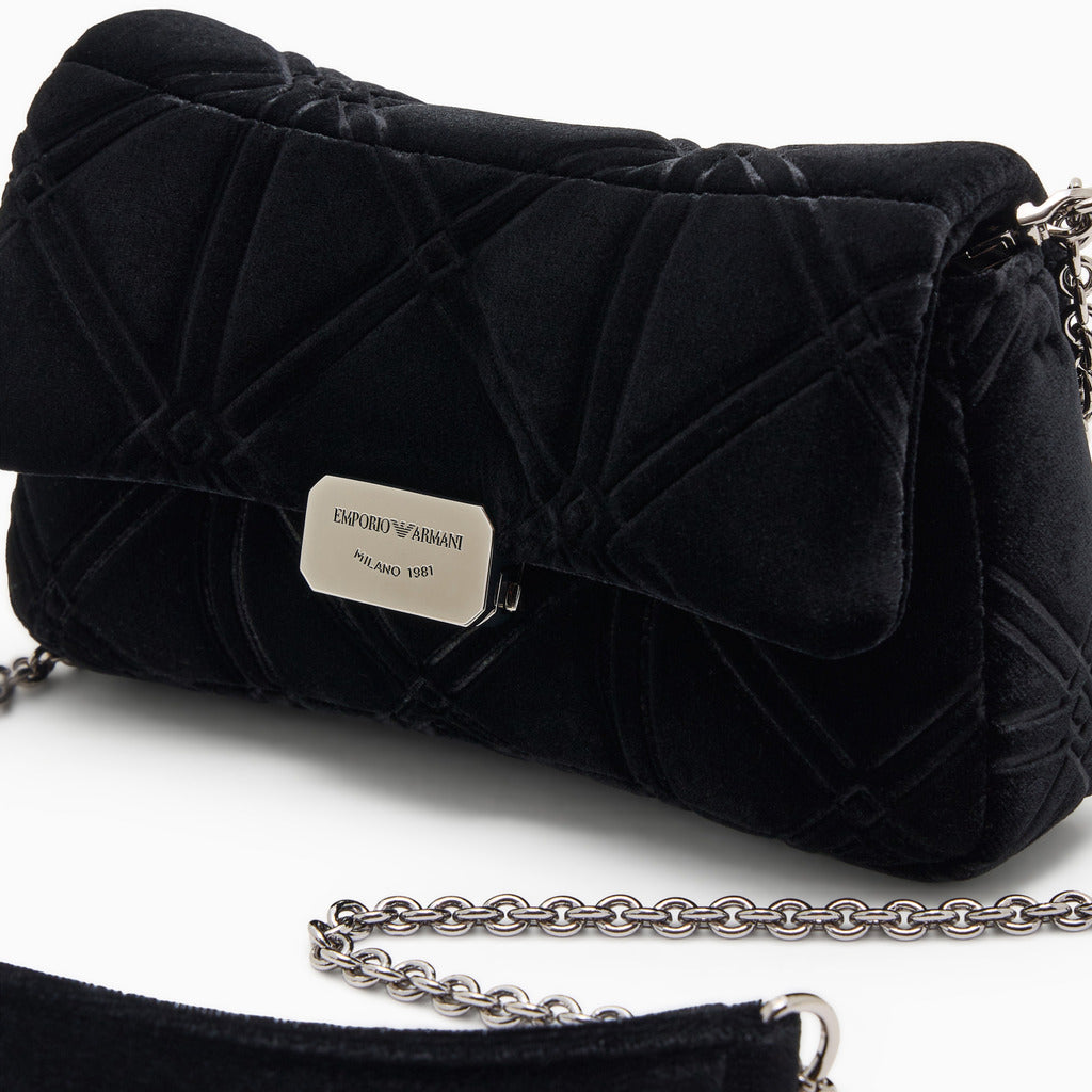 Emporio Armani Mini Shoulder Bag in Black Velvet