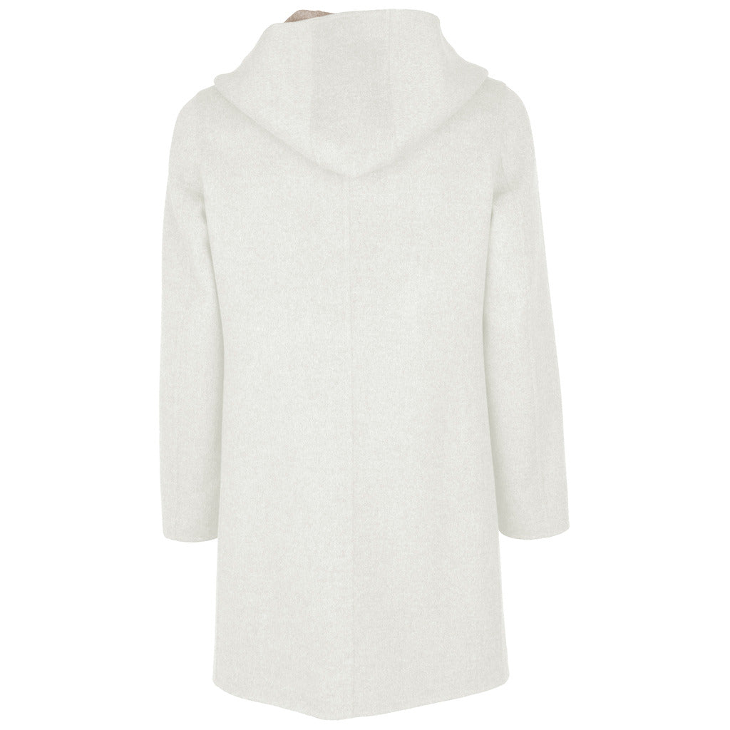 Loro Piana Tessuto – Fabric Capolavoro Parka – back view of white hooded coat