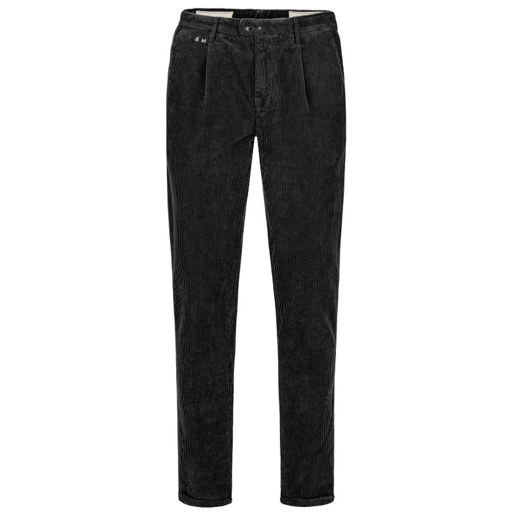 Tramarossa – Alberto Cotton Velvet Chino Pants – black full-length front packshot