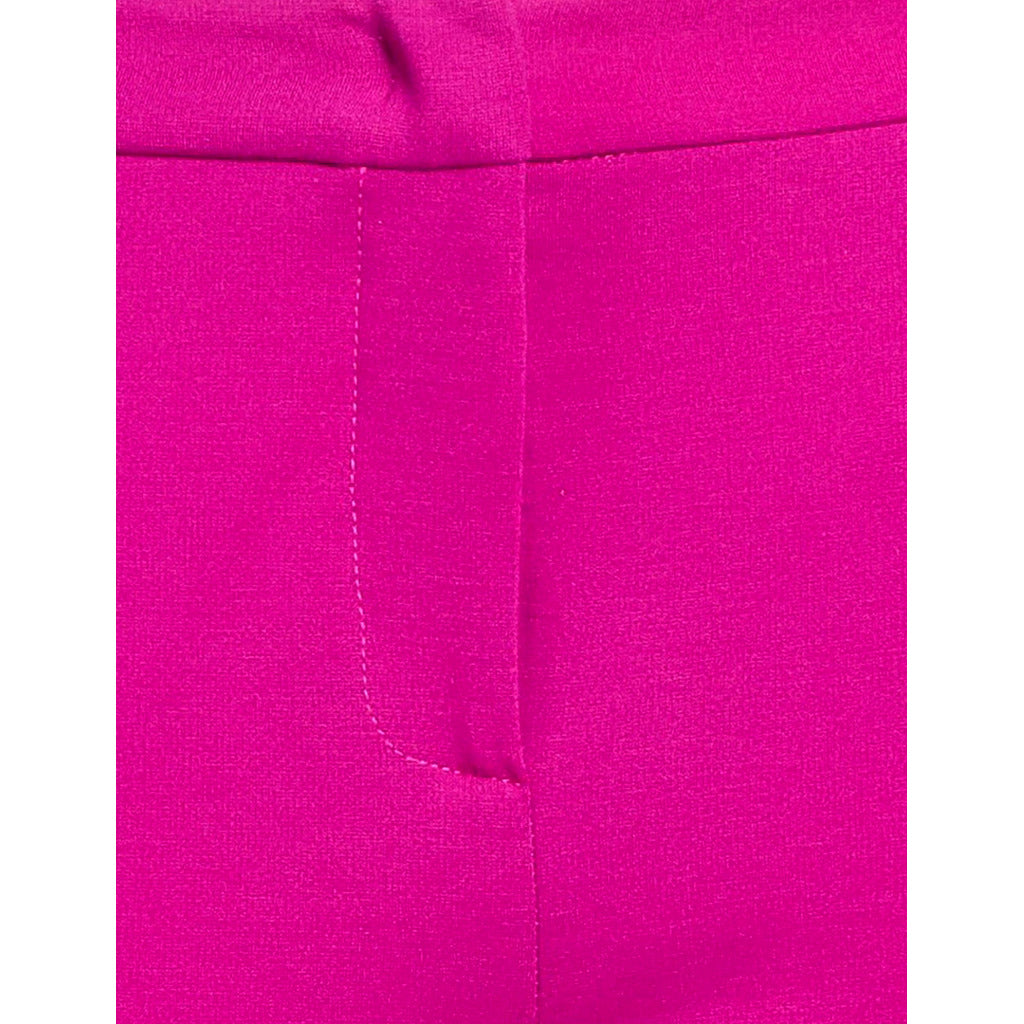 Pinko – Bello purple trousers – close-up of front fly and fabric texture