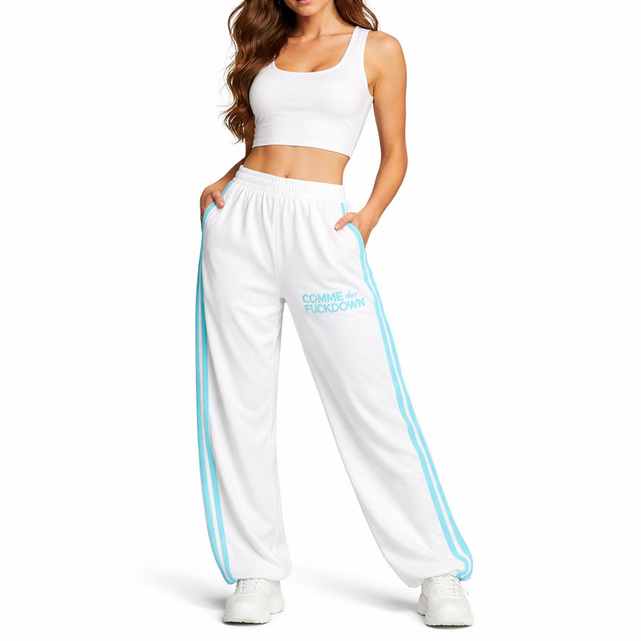 COMME des FUCKDOWN Triacetate Trousers in White