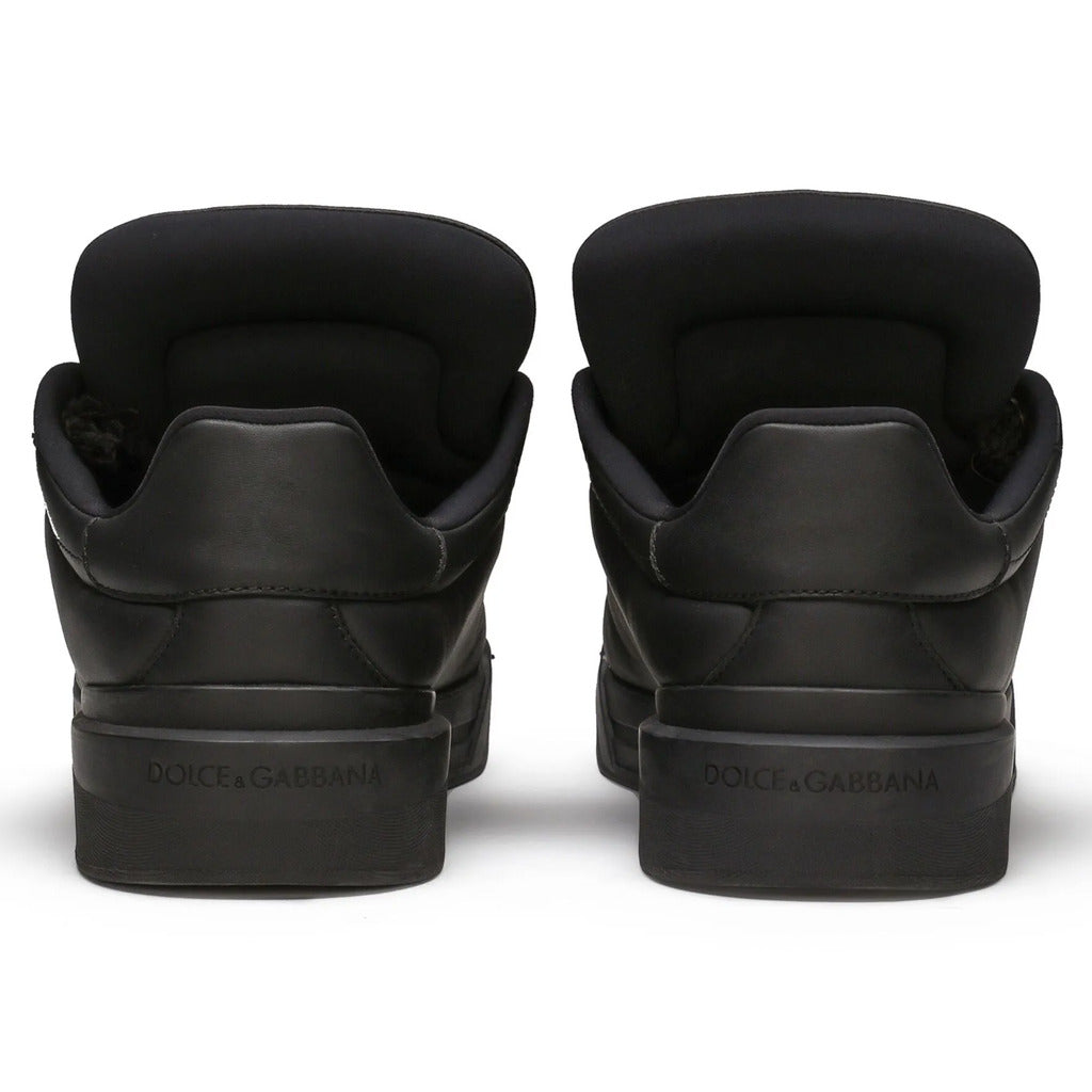 Dolce & Gabbana Portofino Sneakers in Black Lambskin