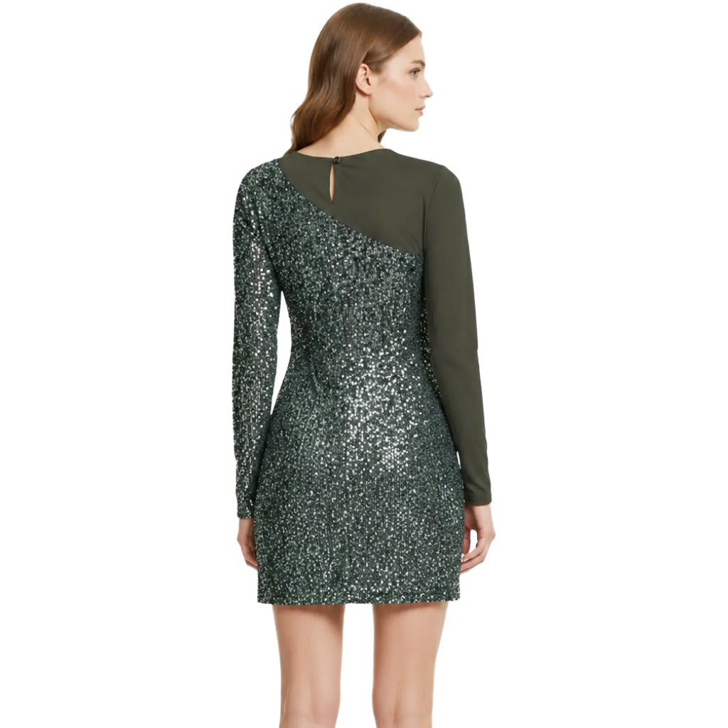 Pinko Alison Sequin Dress in Green