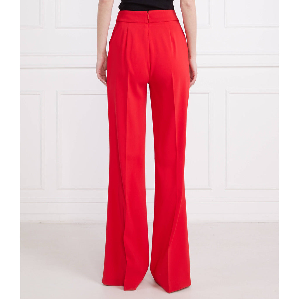 Pinko – Sbozzare red trousers – rear view worn with a visible zipper