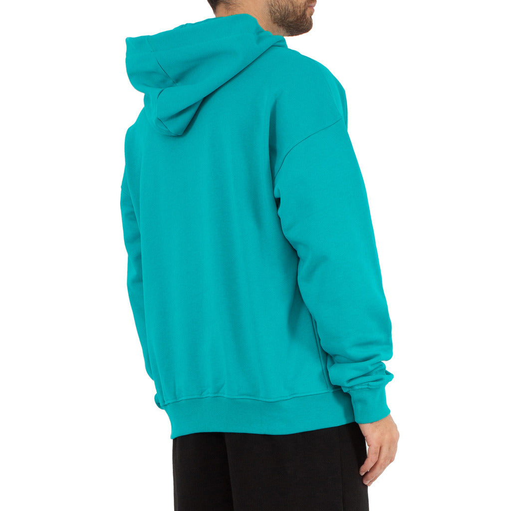 Comme Des Fuckdown Logo-Print Green Cotton Hoodie