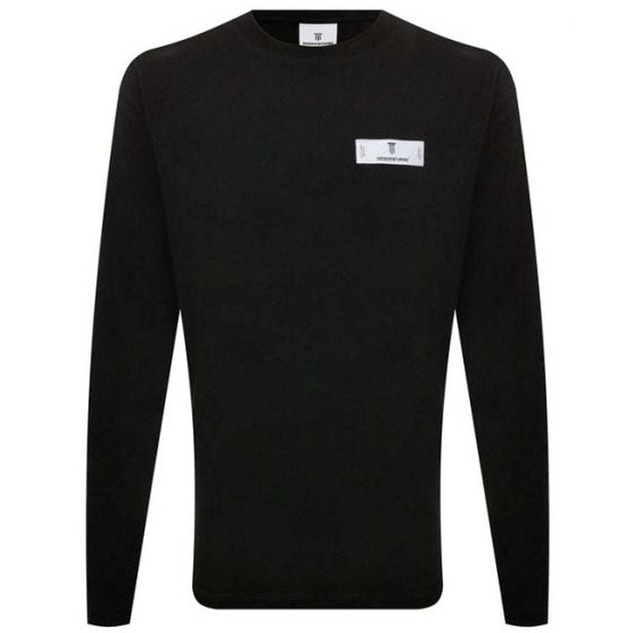 Diego Venturino – black long-sleeve T-shirt – front view with crew neck and chest label