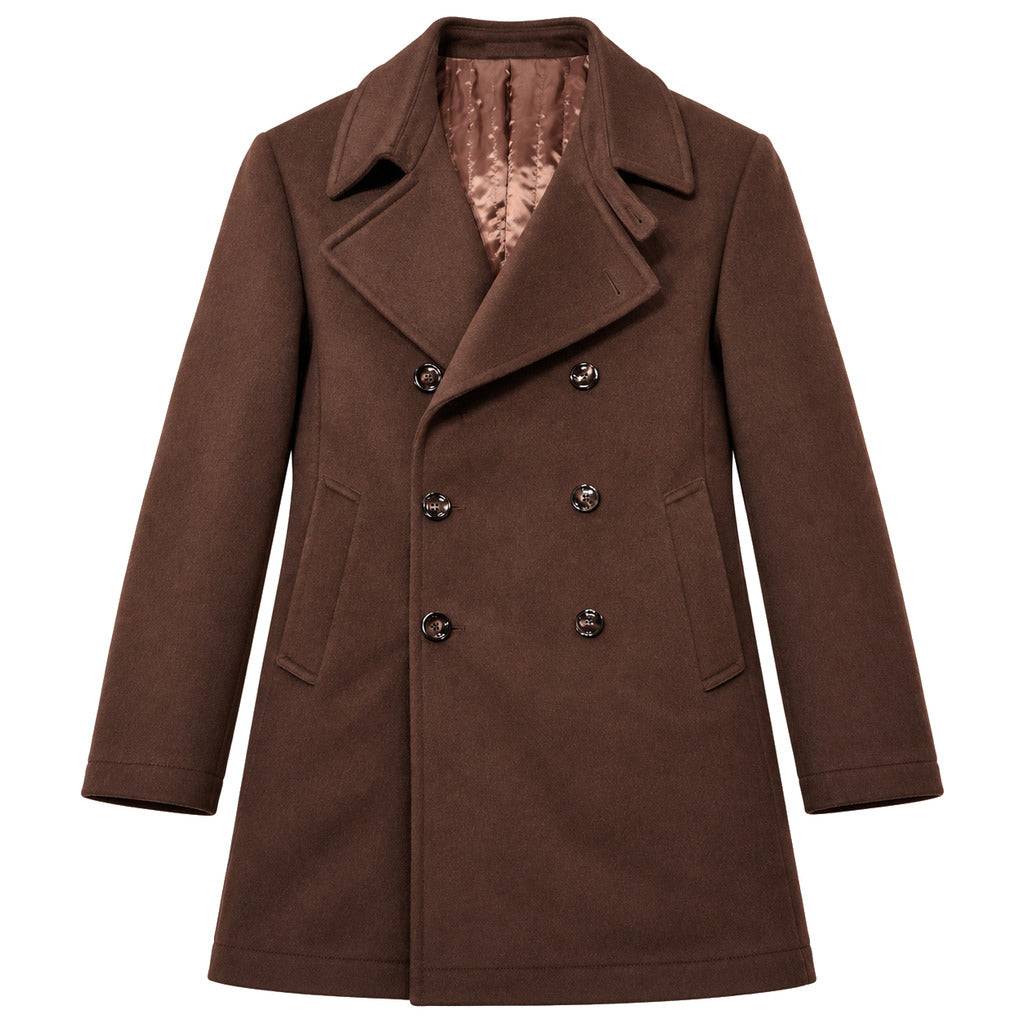 loro piana tessuto - cappotto capolavoro peacoat moro