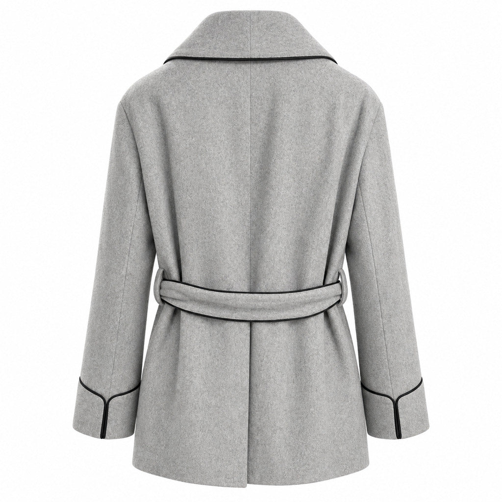 Dolce & Gabbana – Cashmere Coat in Grey – back view with belt and collar