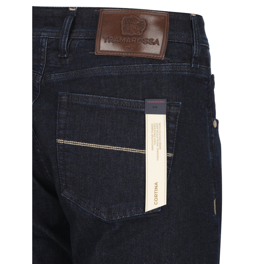 Tramarossa – Michelangelo DBSCP Cortina Jeans – close-up of rear pocket, leather patch and label