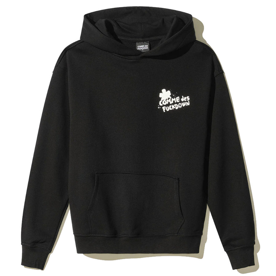 Comme Des Fuckdown Logo-Print Hoodie in Black