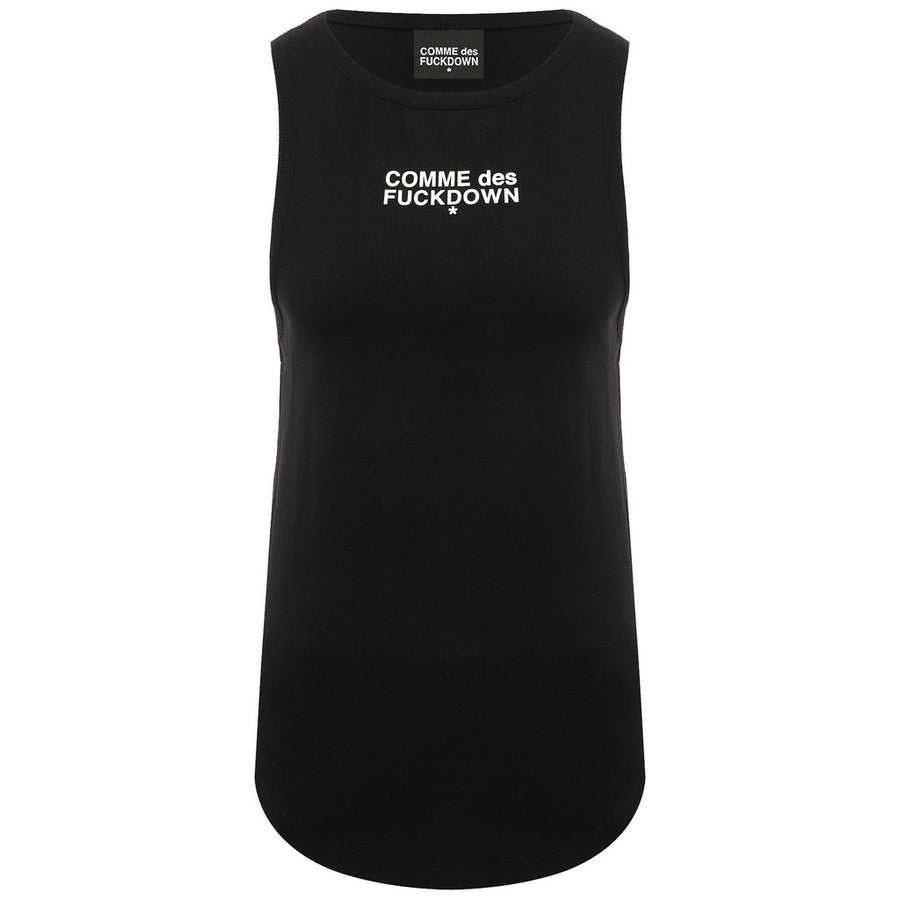 Comme Des Fuckdown Ribbed Tank Top in Black