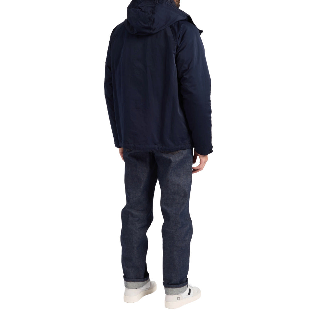 C.P. Company – Micro Kei navy hooded jacket – rear view showing the hood and back