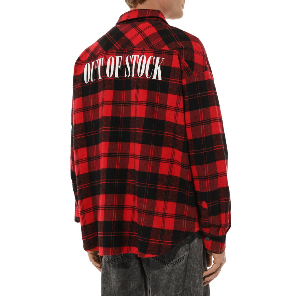 Diego Venturino – Red and Black Tartan Jacket – back view worn with lettering