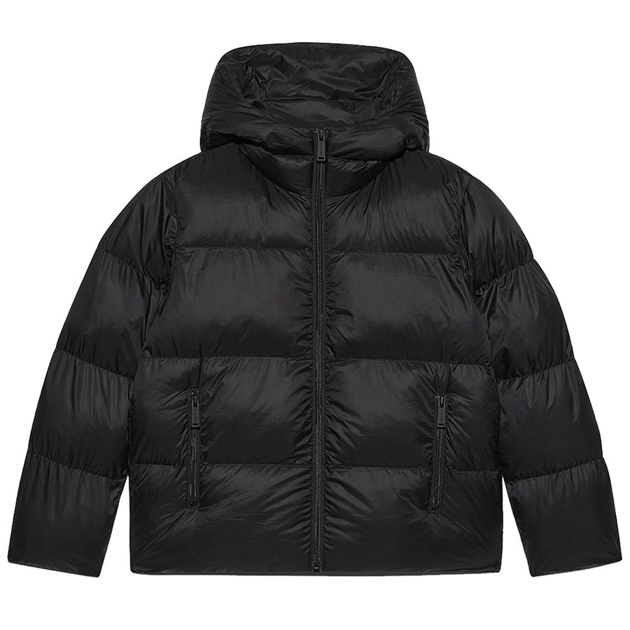 Dsquared2 – Ceresio Down Jacket – Front view in black with hood and zip pockets
