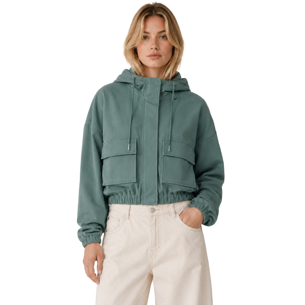 Parajumpers – green cotton hooded sweatshirt – front view worn with flap pockets
