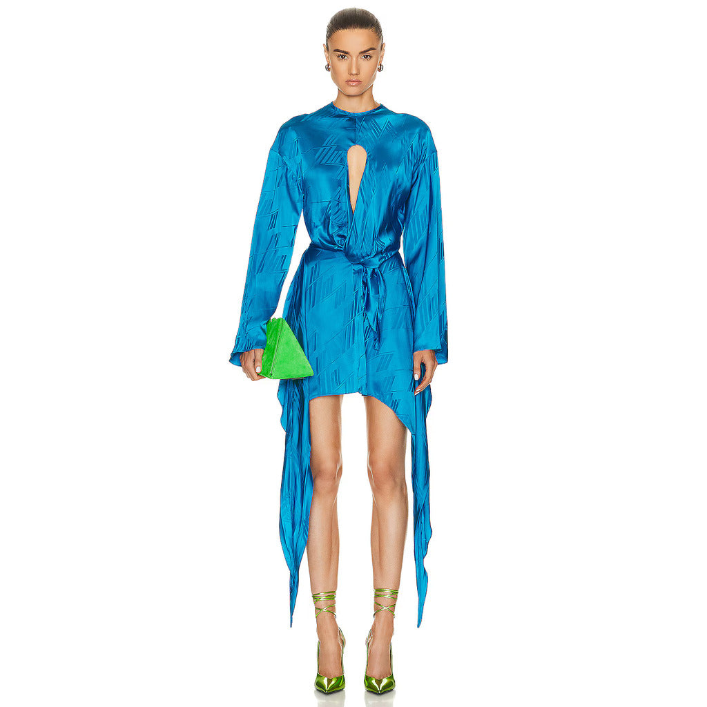 The Attico Louie Capri Dress in Blue