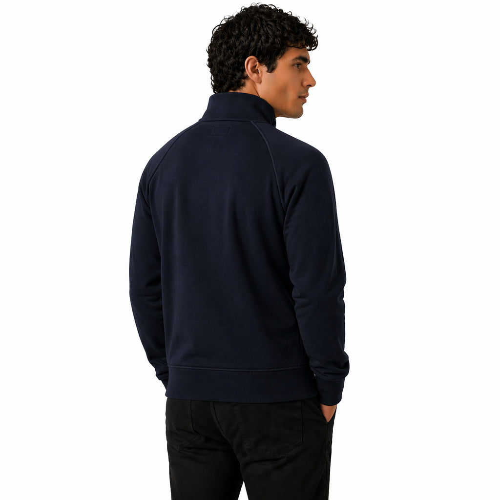 C.P. Company – navy zip sweatshirt with stand collar – back view