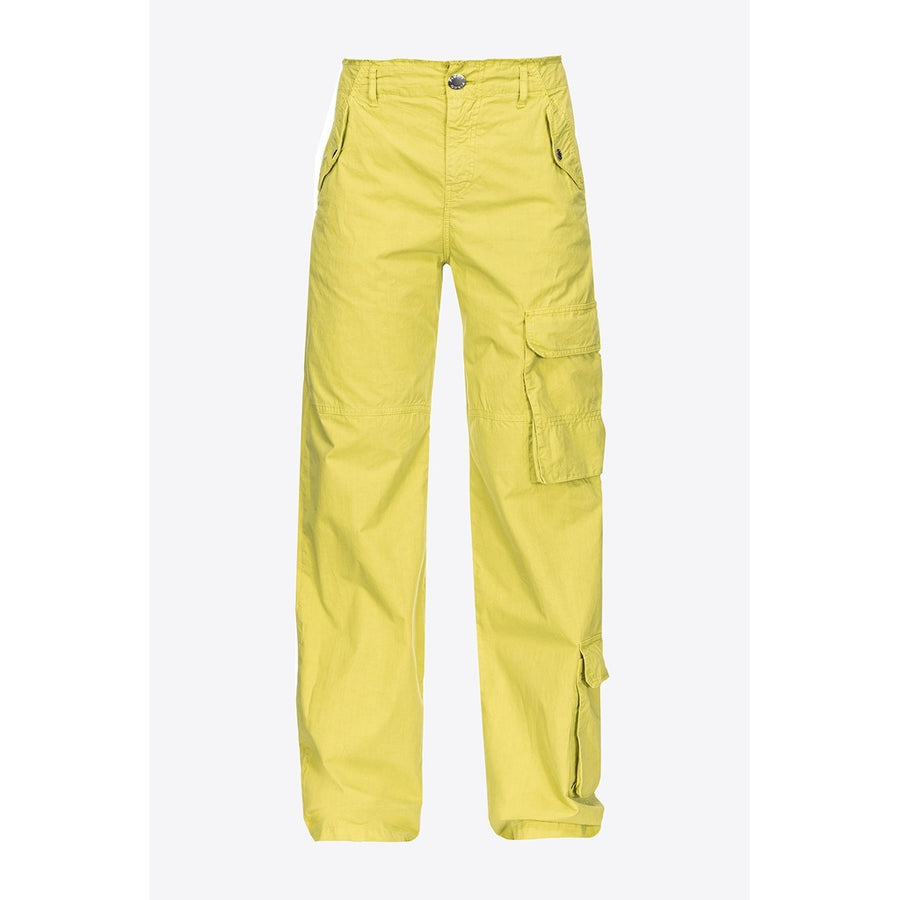Pinko Malaga Cargo Pants in Green Cotton Canvas