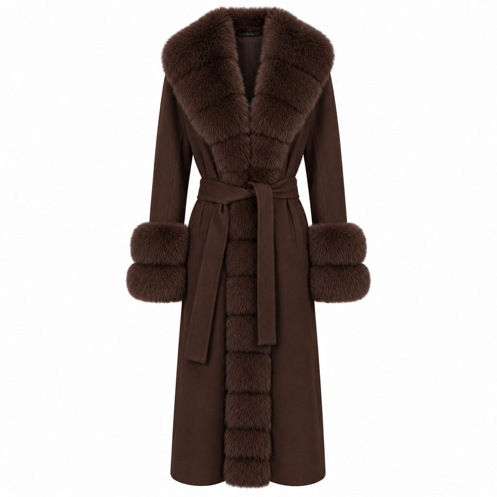 loro piana tessuto - cappotto pelliccia