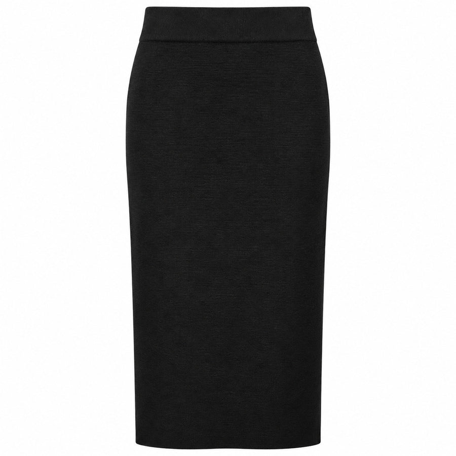 Anna Molinari – black wool midi skirt – front-facing flat product view