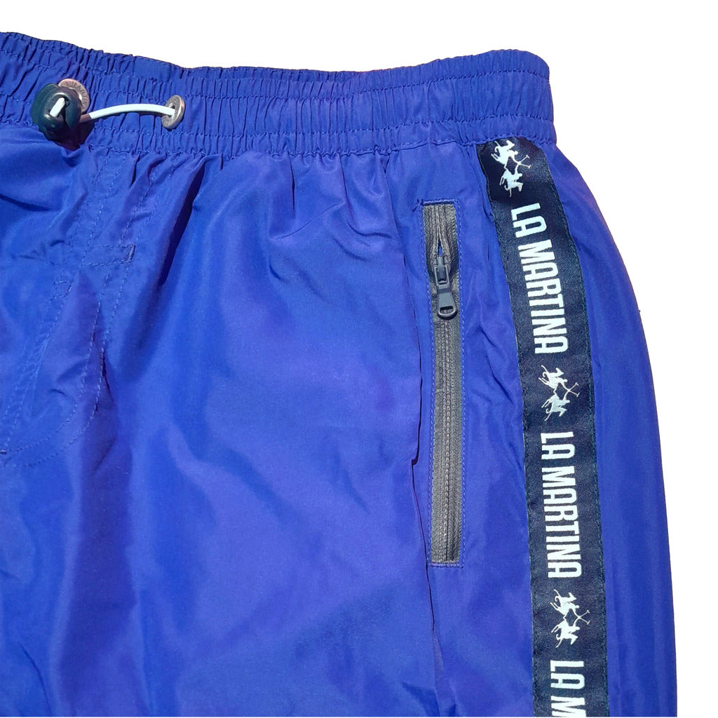La Martina men's swimwear in blue, alternate angle
