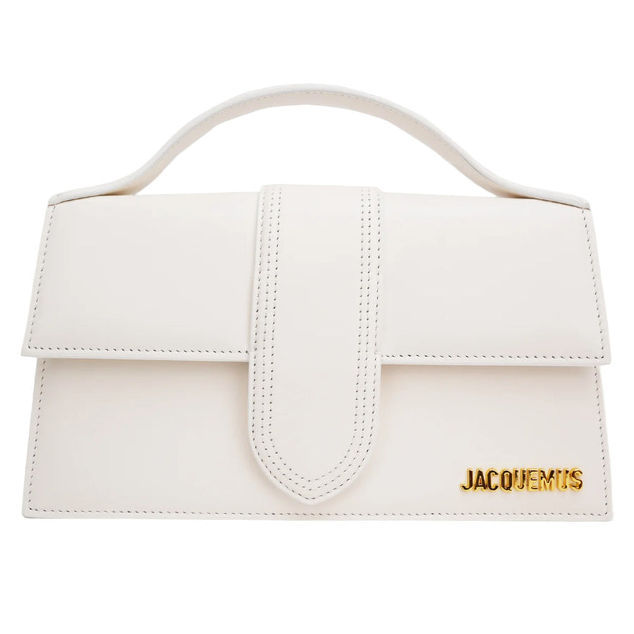 Jacquemus – ivory Le Grand Bambino crossbody bag – front view with gold-tone logo