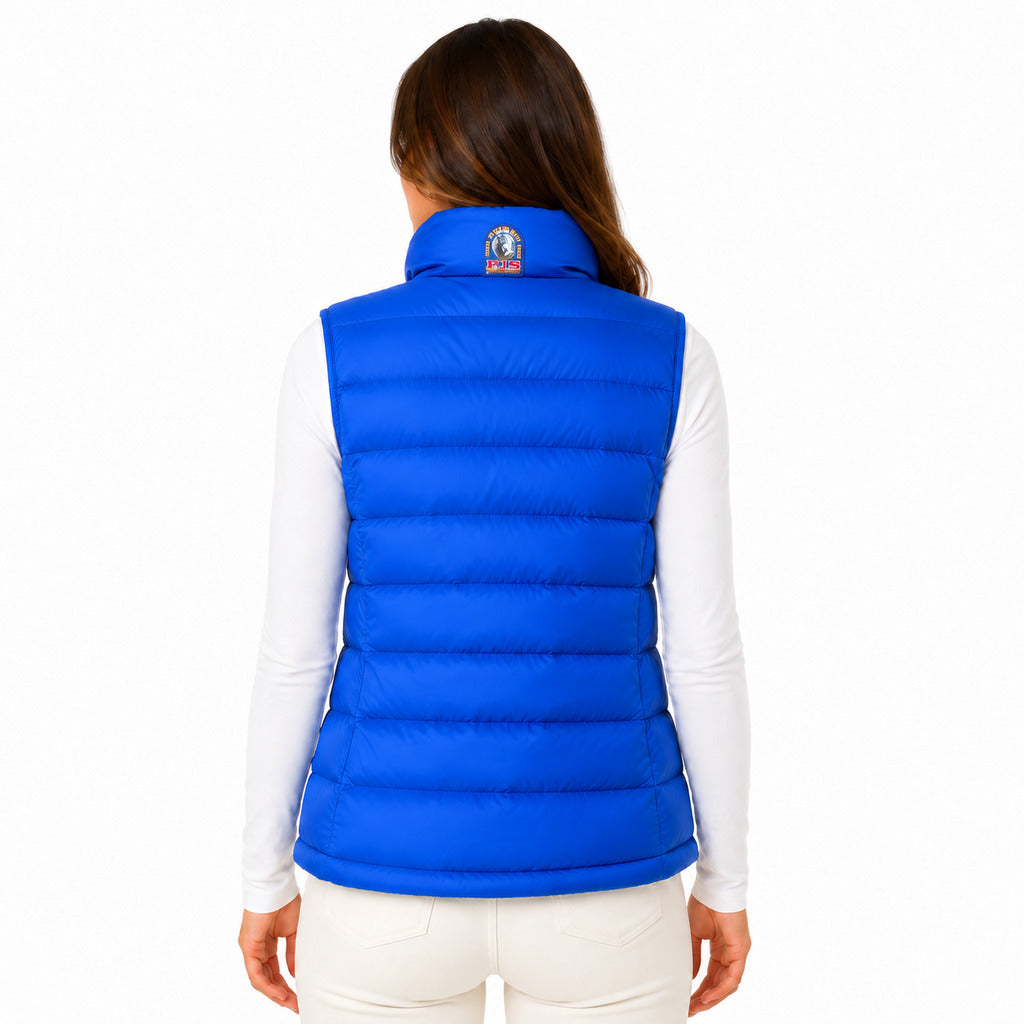 Parajumpers – Dodie blue padded vest – back view showing collar label and quilting