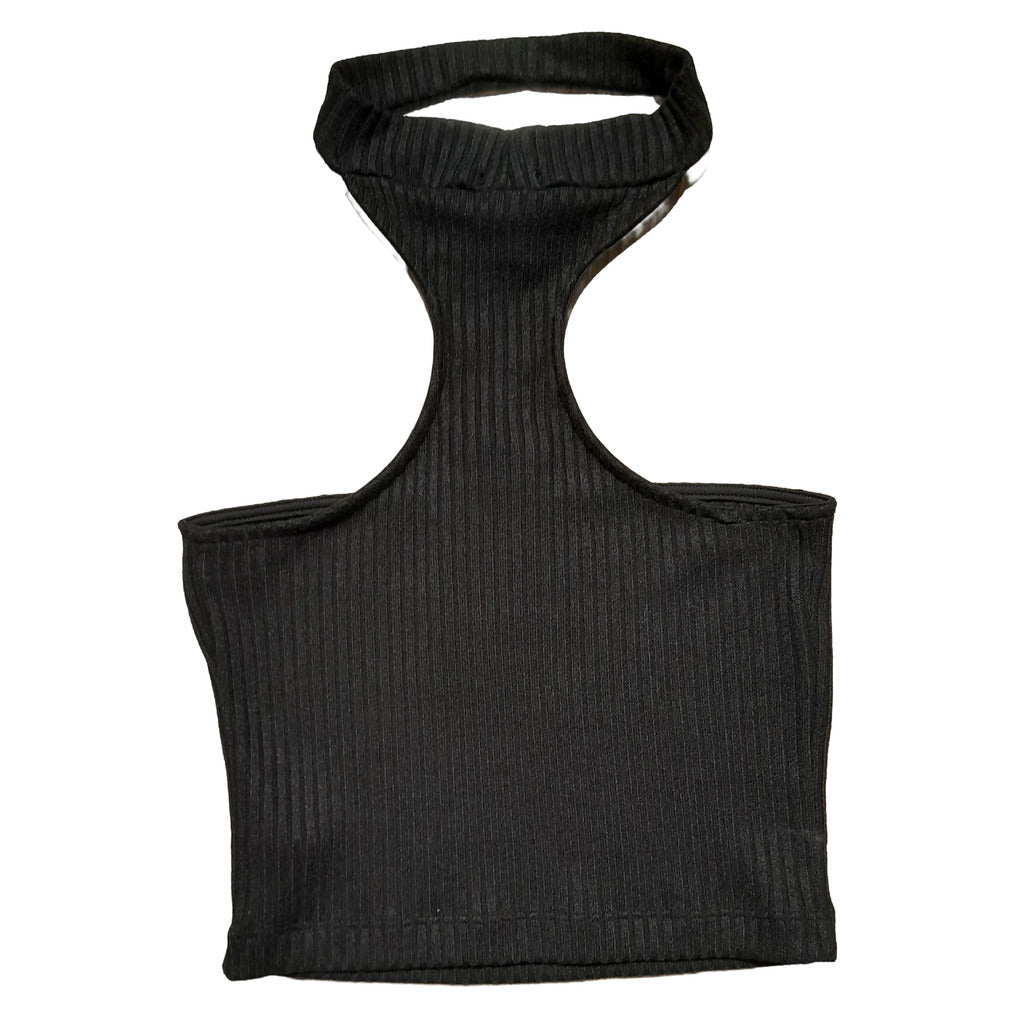 Comme Des Fuckdown Black Ribbed Top