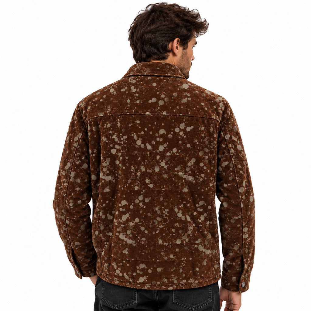 Hogan – Camouflage Jacket in Brown – model wearing jacket from rear angle