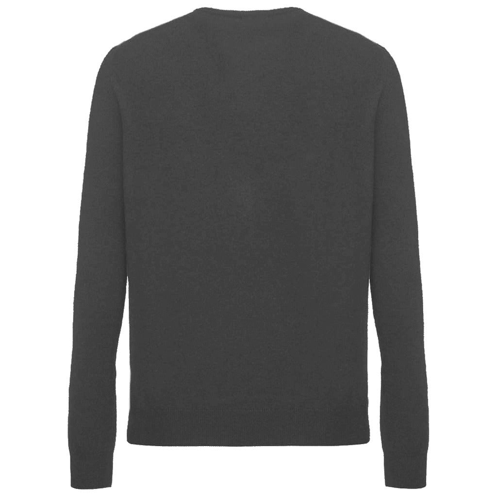 Malo – Girocollo Cashmere Crewneck Sweater – back view in anthracite
