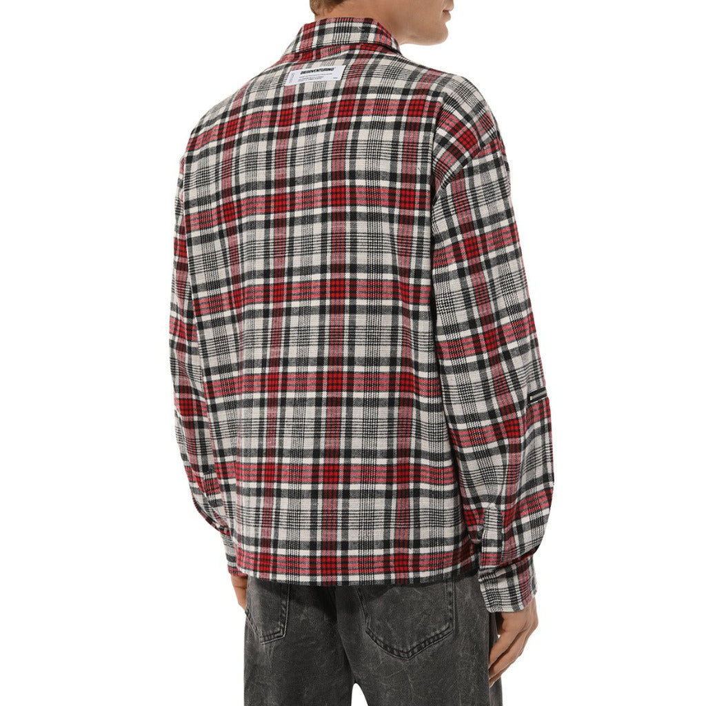Diego Venturino – Tartan All-Zip Jacket – Back view worn with red, black and white checks