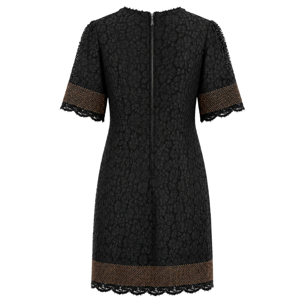 Dolce & Gabbana Lace Dress with Gold Rhinestones