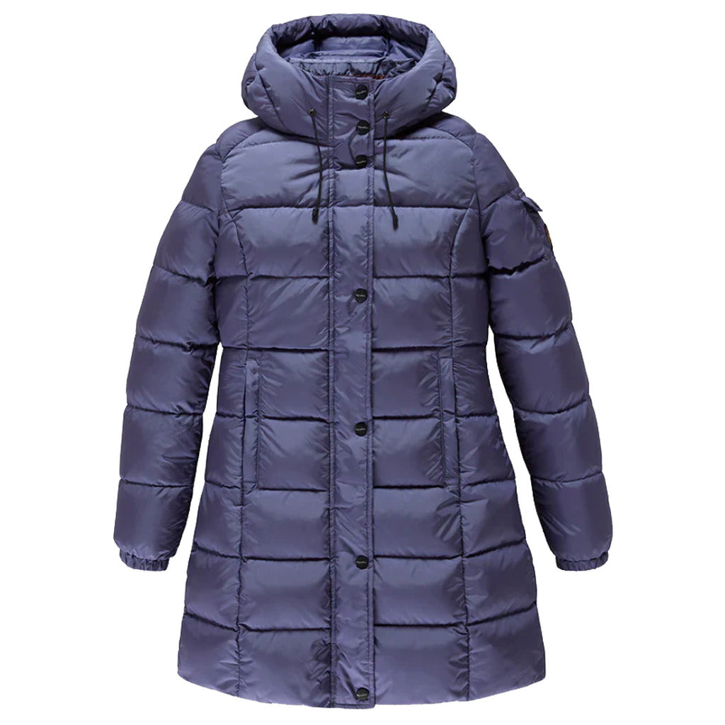 Refrigiwear – Lady Long Hunter Down Jacket in Nylon – purple front packshot