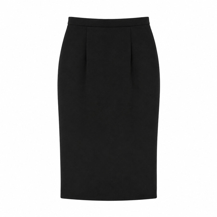 Dolce & Gabbana – black fitted midi skirt – front flat-lay packshot