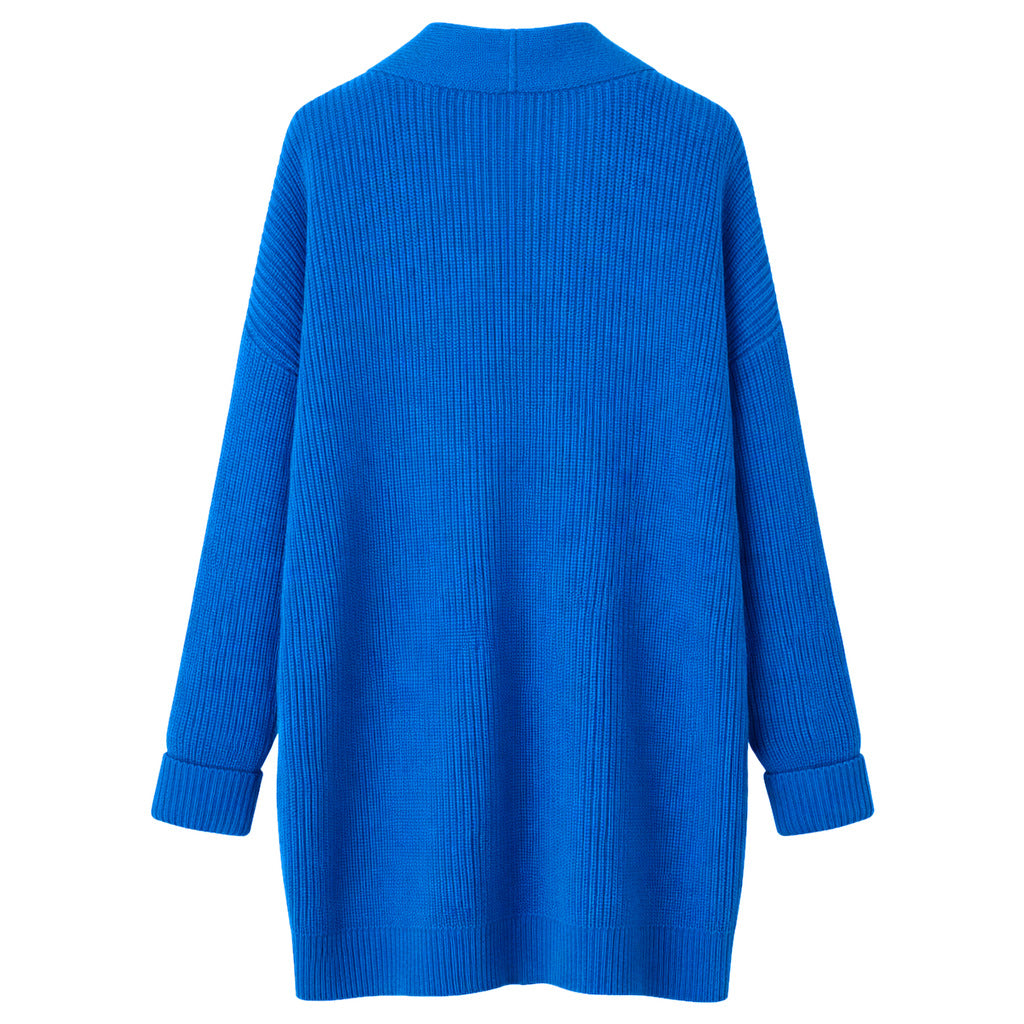 Patrizia Pepe Long Cardigan in Royal Blue Knit