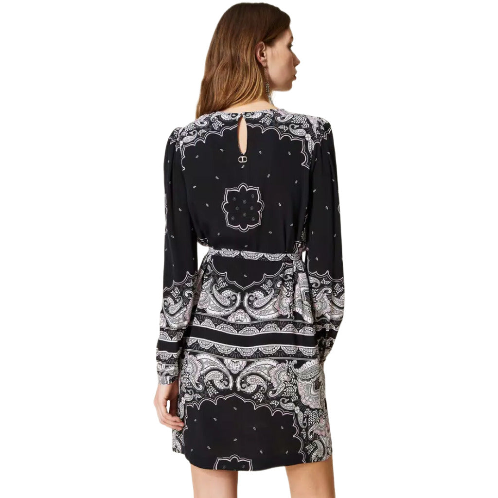 Twinset Bandana Print Dress in Black