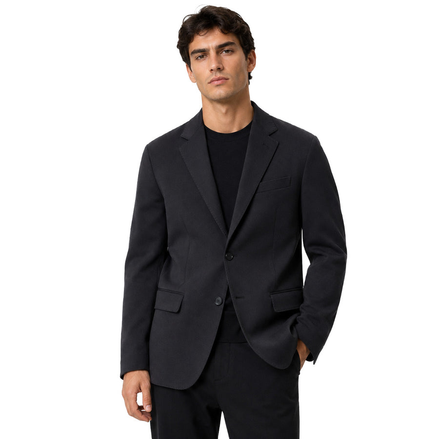 Dolce & Gabbana – dark single-breasted formal jacket – front view worn by model