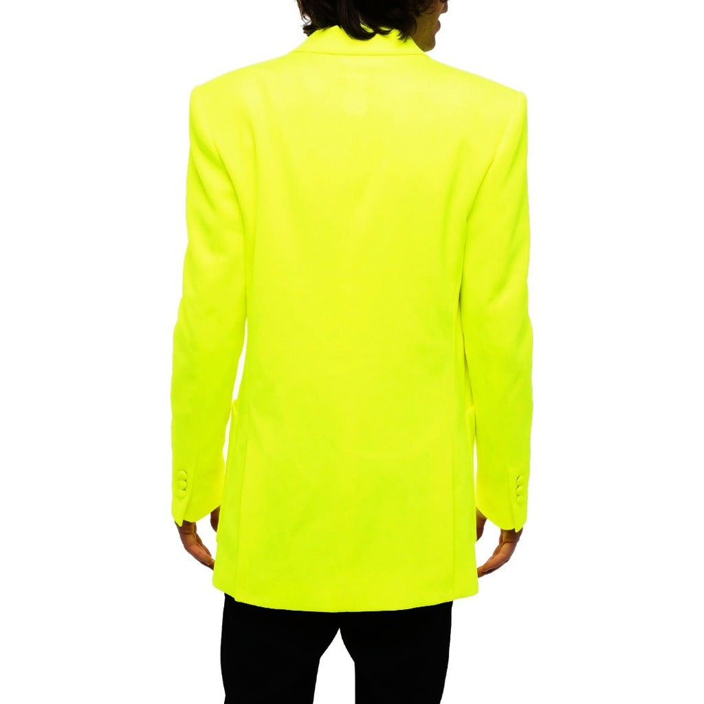 Balmain Double-Breasted Blazer in Fluorescent Yellow