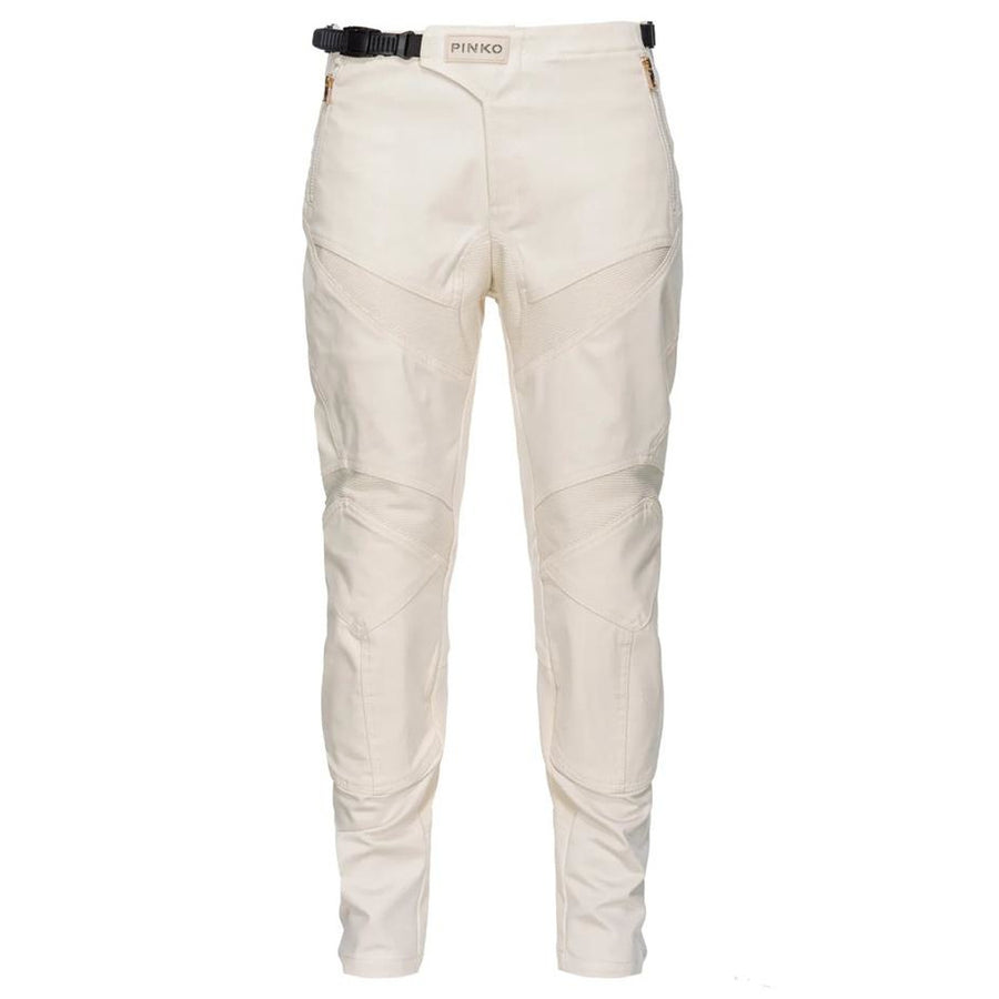 Pinko Prometeo Trousers in Beige Stretch Cotton