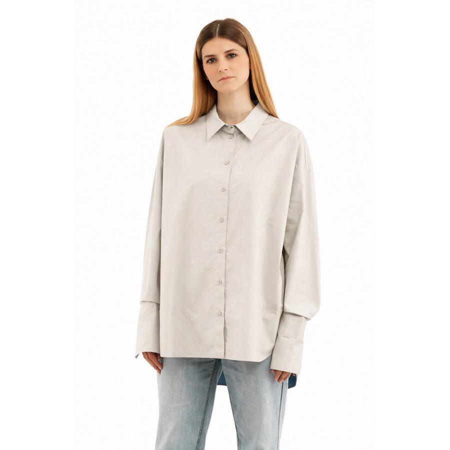 Patrizia Pepe Oversized Shirt in Metal Gray