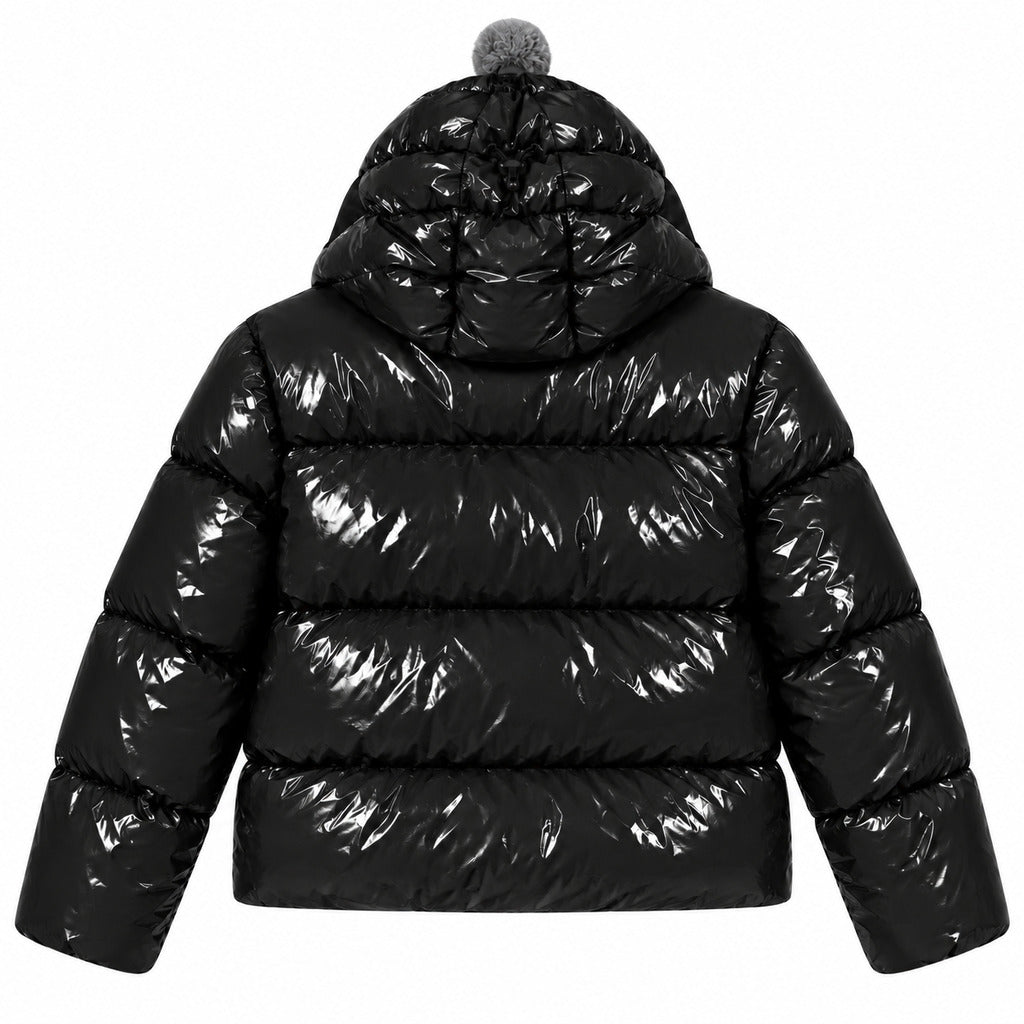 Ai-Riders – On Storm Padded Jacket in Black – Rear view with grey pom-pom