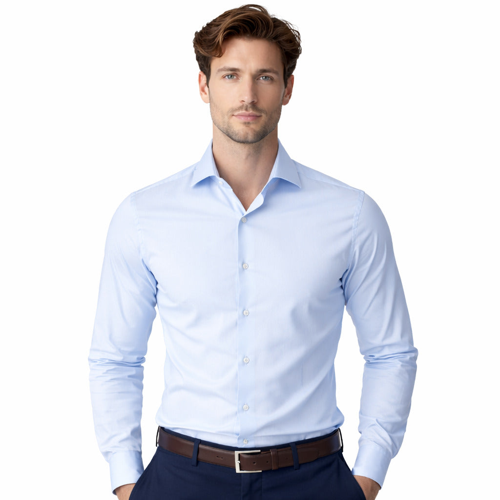 Bagutta Brando Light Blue Cotton Shirt