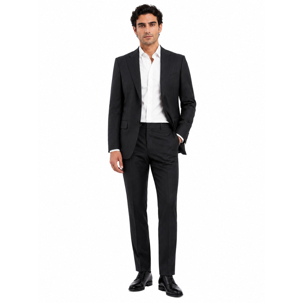 ermenegildo zegna tessuto - Completo lana gessato viola