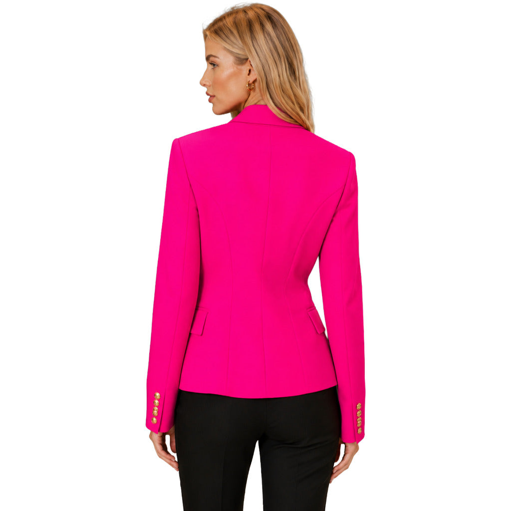 Balmain Double-Breasted Jacket in Fuchsia