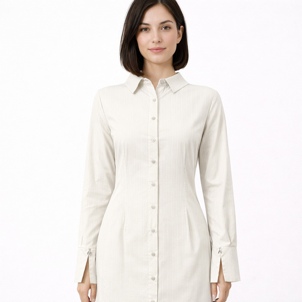 Patrizia Pepe Grey Pinstripe Dress