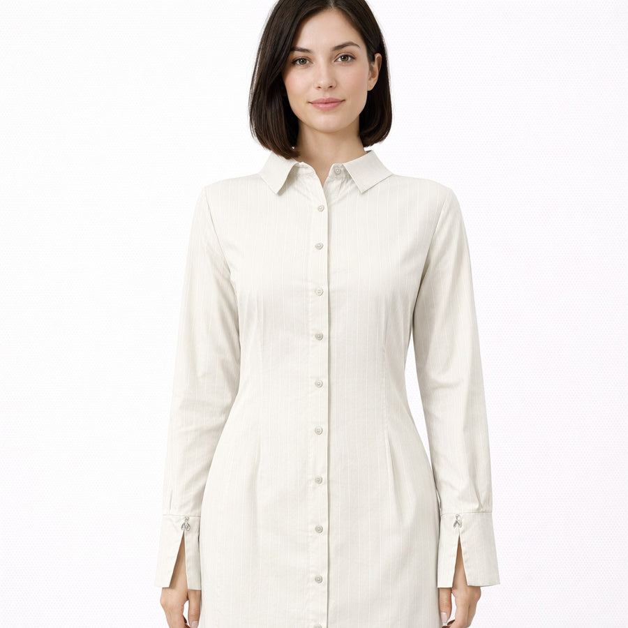 Patrizia Pepe Grey Pinstripe Dress