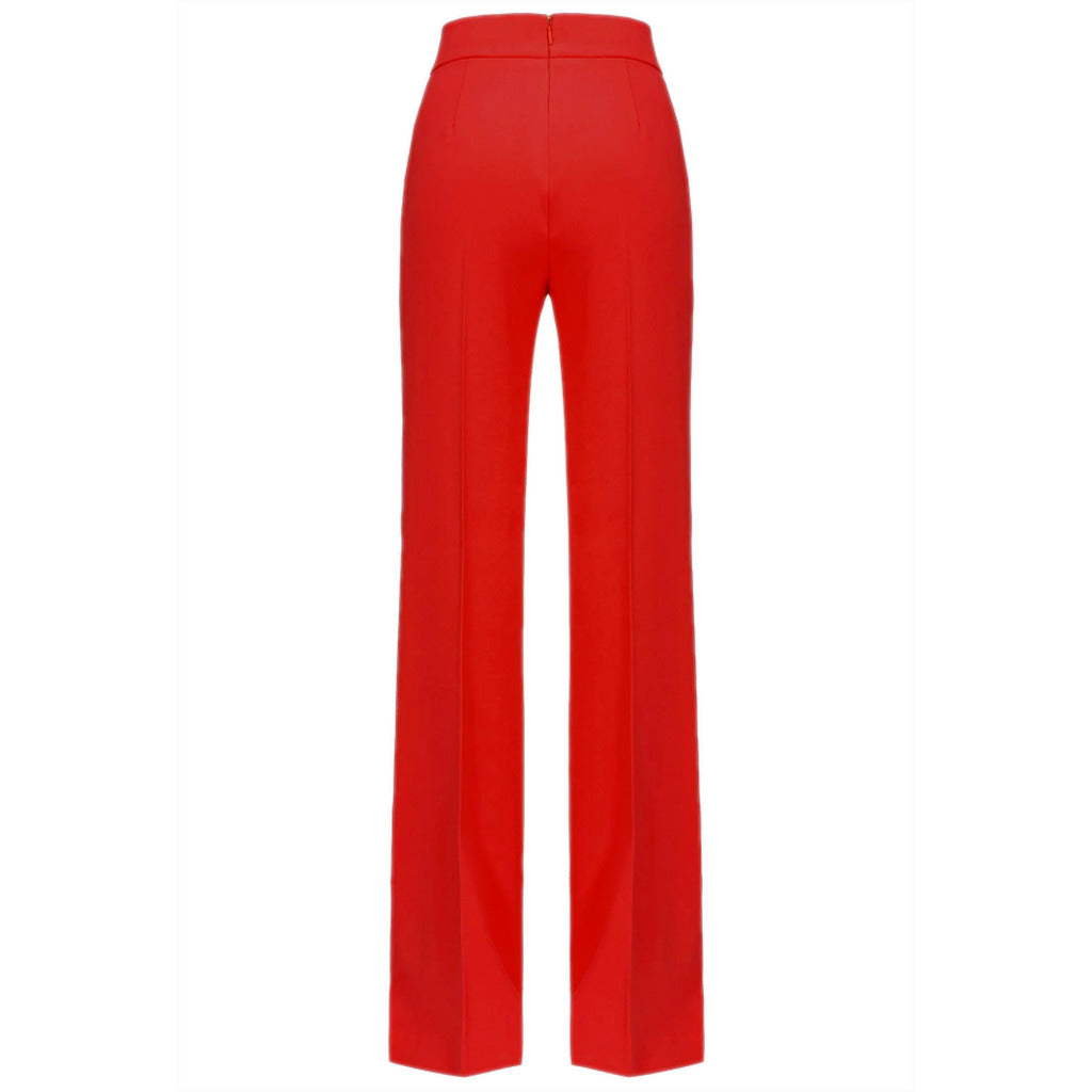 Pinko – Sbozzare red trousers – rear flat packshot showing the waistband and seams